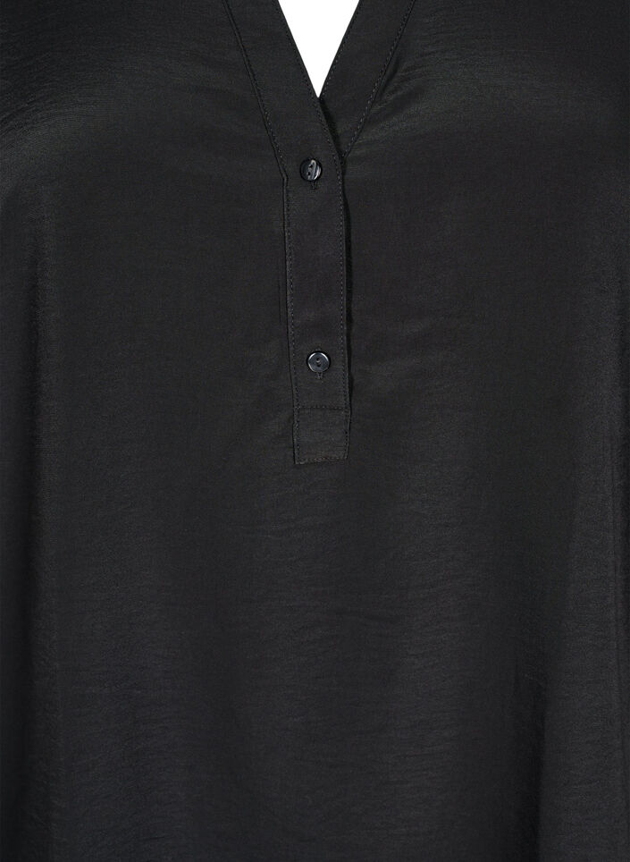 FLASH - Skjortebluse med lange ermer, Svart, Packshot image number 2