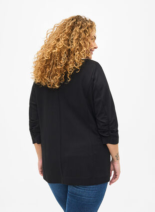 Zizzi Blazer med 3/4-lange ermer, Black, Model image number 1