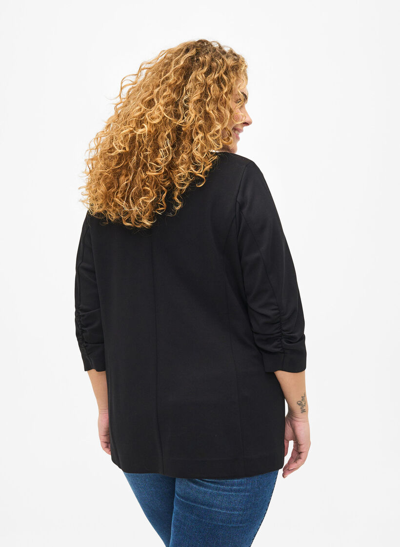 Blazer med 3/4-lange ermer, Black, Model image number 1