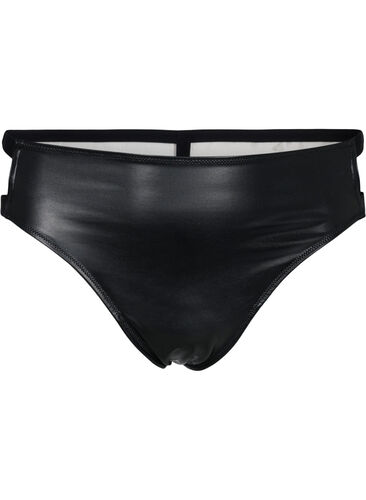Coated g-streng med string, Black, Packshot image number 0