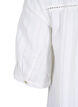 Stripete viskosekjole med blondebånd, Bright White, Packshot image number 3