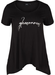 T-skjorte i bomull med A-form, Black GLAMOROUS