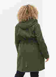 Lang softshelljakke med hette, Forest Night Solid, Model