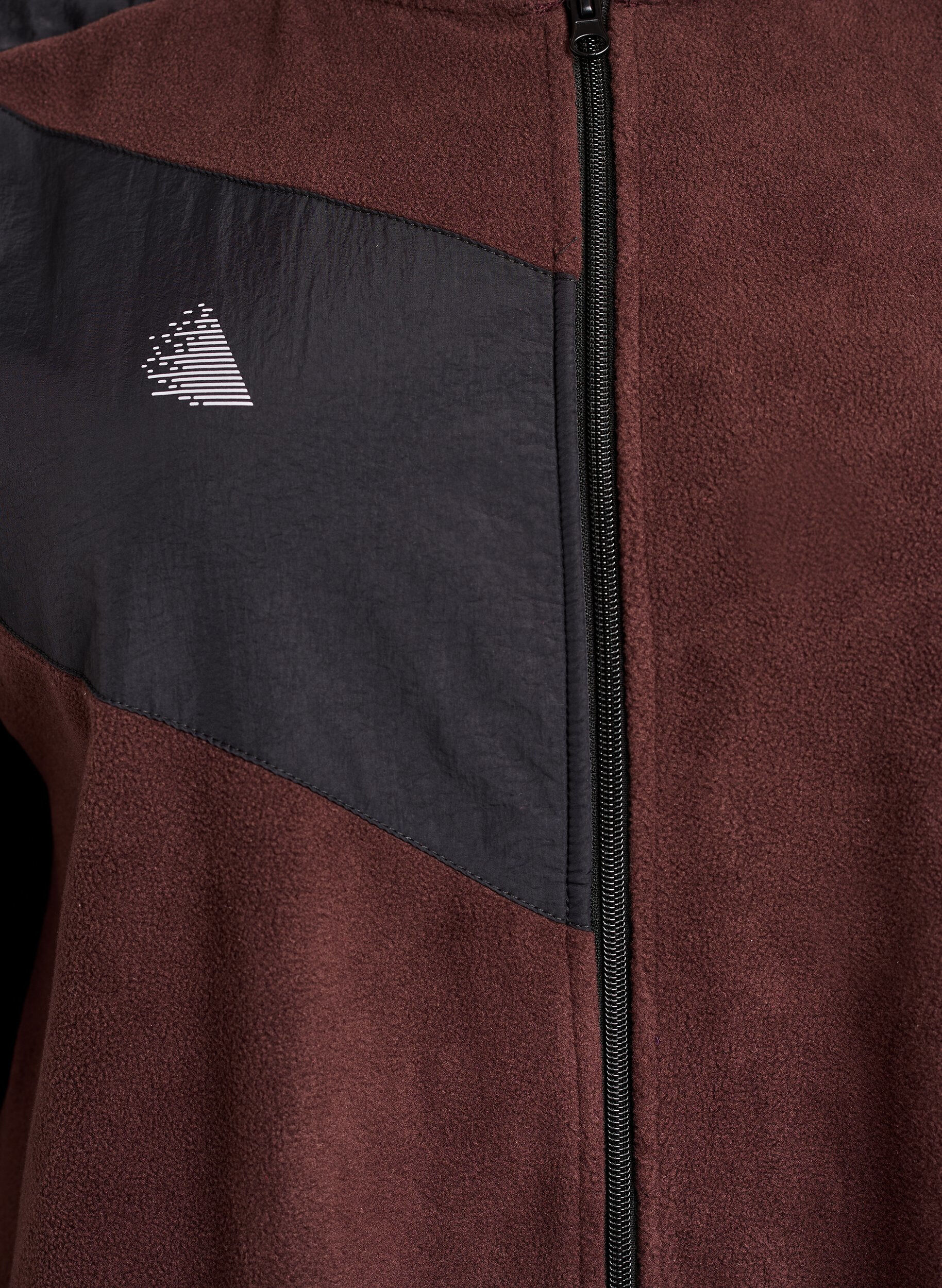 Zizzi Hettefleecejakke med lommer, Brun, Packshot image number 2