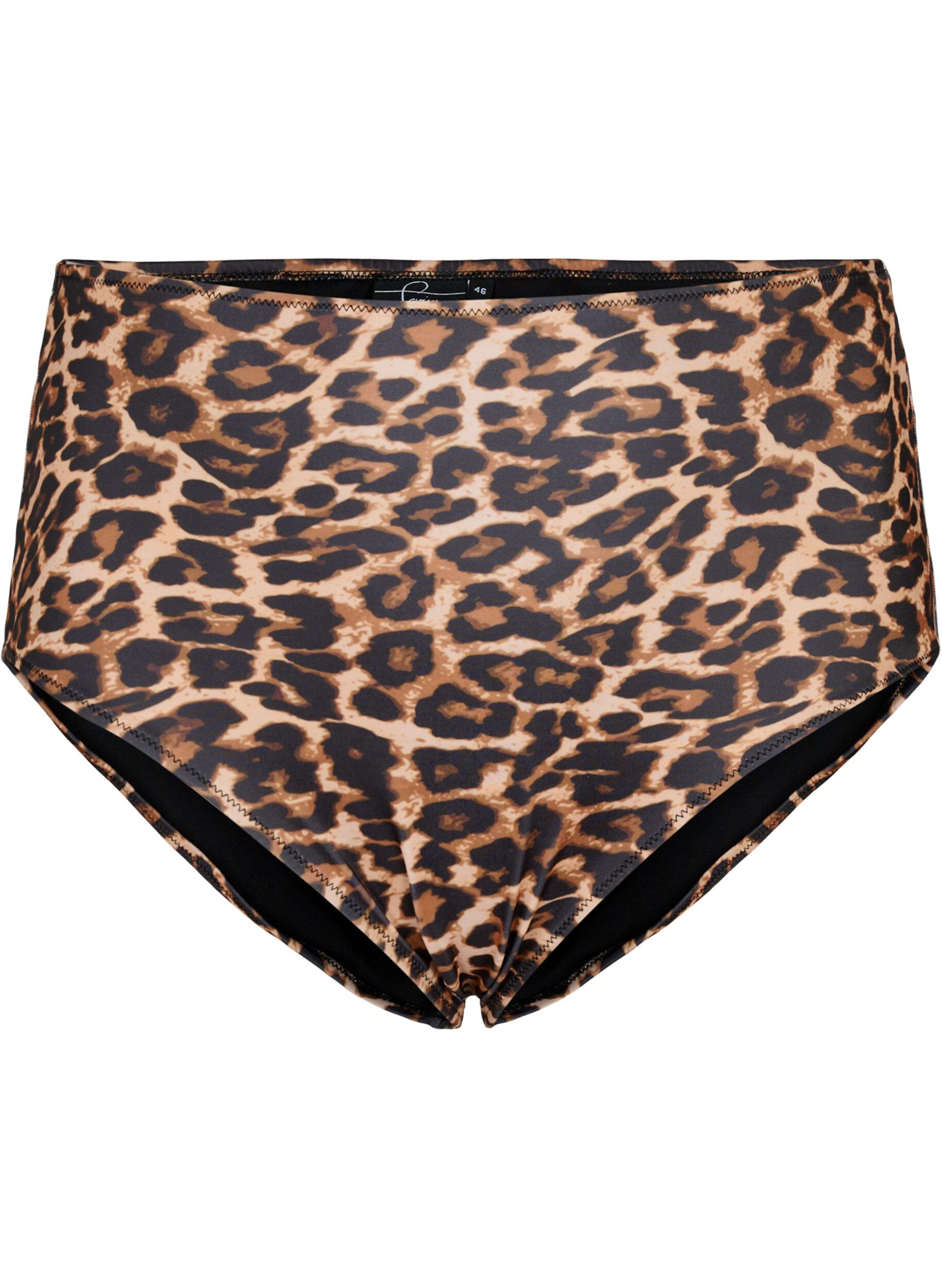 Zizzi Bikinitruse med h&oslash;yt liv og leopardm&oslash;nster, Leopard Print, Packshot image number 0