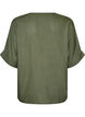 Viskosebluse med heklet kant og knapper, Gr&oslash;nn, Packshot image number 1