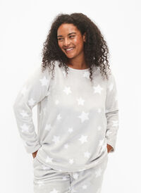 Langermet bluse med stjerner, Grey Star, Model