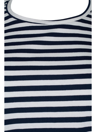 Basis T-skjorter i bomull, 2 stk., Navy/Navy Stripe, Packshot image number 2