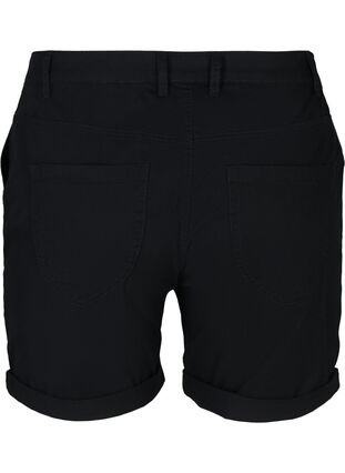 Shorts i bomull med lommer, Black, Packshot image number 1