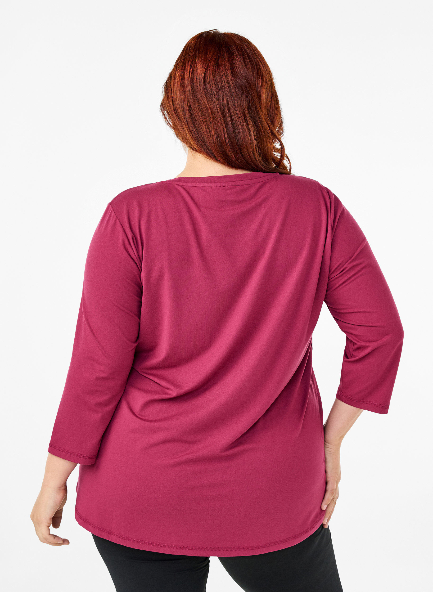 ZizziTreningsbluse med 3/4-ermer, R&oslash;d, Model image number 2