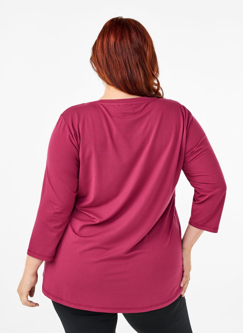 Treningsbluse med 3/4-ermer, R&oslash;d, Model image number 2
