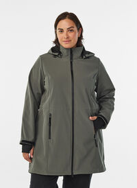 Softshell-jakke med avtagbar hette, Grå Softshell-jakke med avtagbar hette, Grå, Model