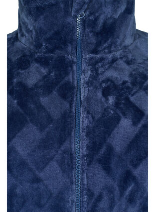 Morgenkåpe med glidelås og lommer, Peacoat, Packshot image number 2