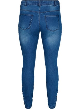 Super slim Amy jeans med sløyfe, Dark blue, Packshot image number 1
