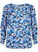 FLASH - Bluse med lange ermer og trykk	, Blue Purple Flower, Packshot image number 0