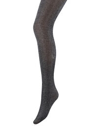 Glitterstrømpebukser i 50 denier, Black w. Silver