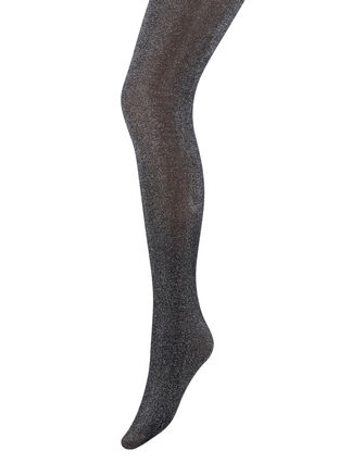 Glitterstrømpebukser i 50 denier, Black w. Silver, Packshot image number 0
