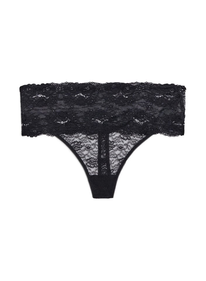2-pk g-streng truse, Svart, Packshot image number 2
