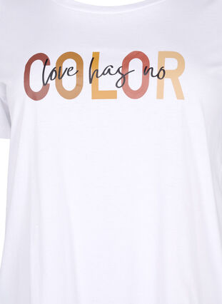 T-skjorte i bomull med trykk, Bright White COLOR, Packshot image number 2