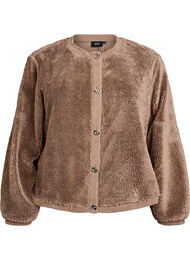Teddy cardigan med pyntede knapper, Fossil 