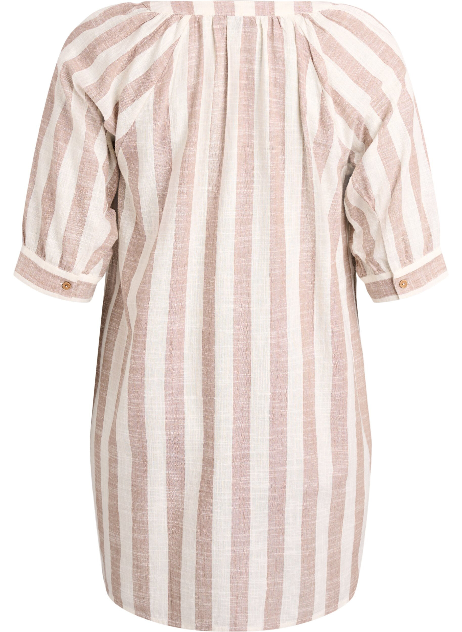 ZizziBomullstunika med V-hals, Beige, Packshot image number 1