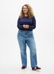 Ensfarvet bluse med lange ermer, Bl&aring;, Model image number 1