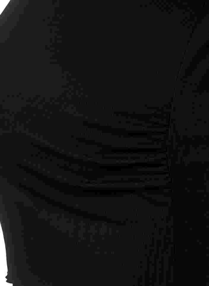 T-skjorte i ribbet materiale til gravide, Black, Packshot image number 2