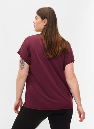 Ensfarget t-skjorte til trening, Fig, Model image number 1