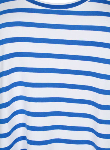 Stripete jerseykjole med korte ermer, Blue Stripes, Packshot image number 2