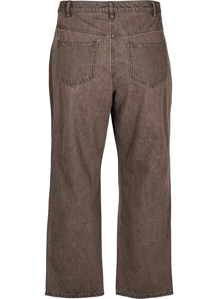 Jeans med straight fit i farget denim, Brown Denim, Packshot