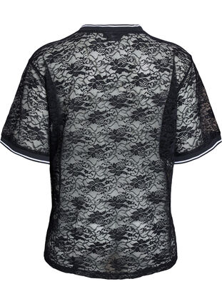 Zizzi Sporty blonde t-skjorte med løs passform, Black Bright White, Packshot image number 1