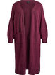 Lang strikket cardigan med lommer, Rød, Packshot image number 0