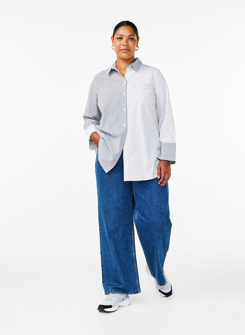 Langermet skjorte med striper, Lava Smoke Stripe, Model image number 2