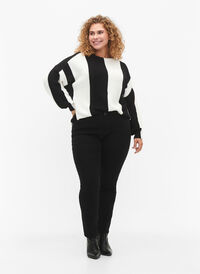 Emily jeans med vanlig liv og smal passform, Black, Model