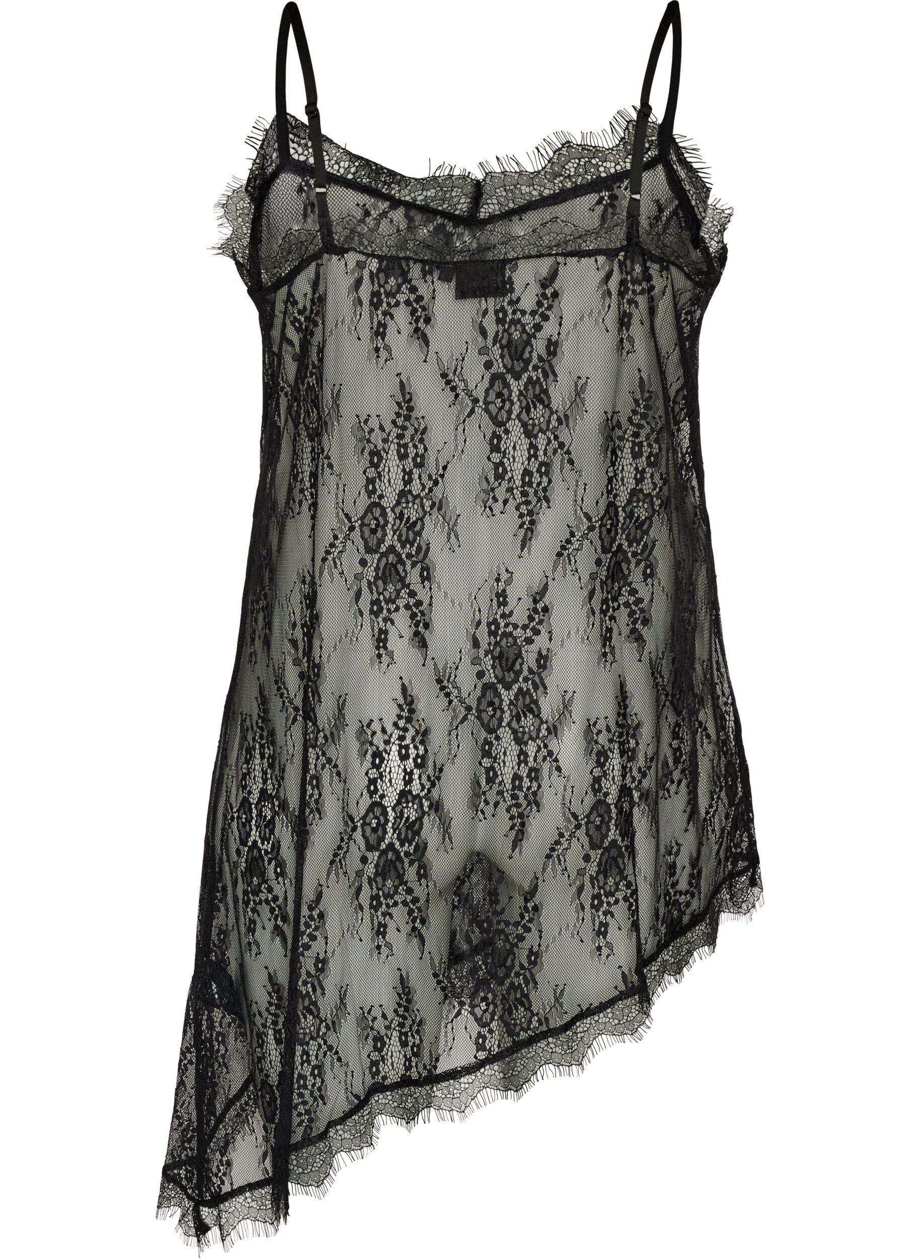 ZizziBlondekjole med asymmetrisk snitt, Svart, Packshot image number 1