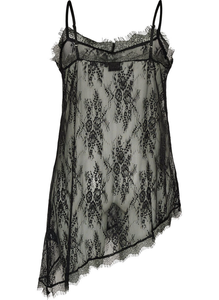 Blondekjole med asymmetrisk snitt, Svart, Packshot image number 1