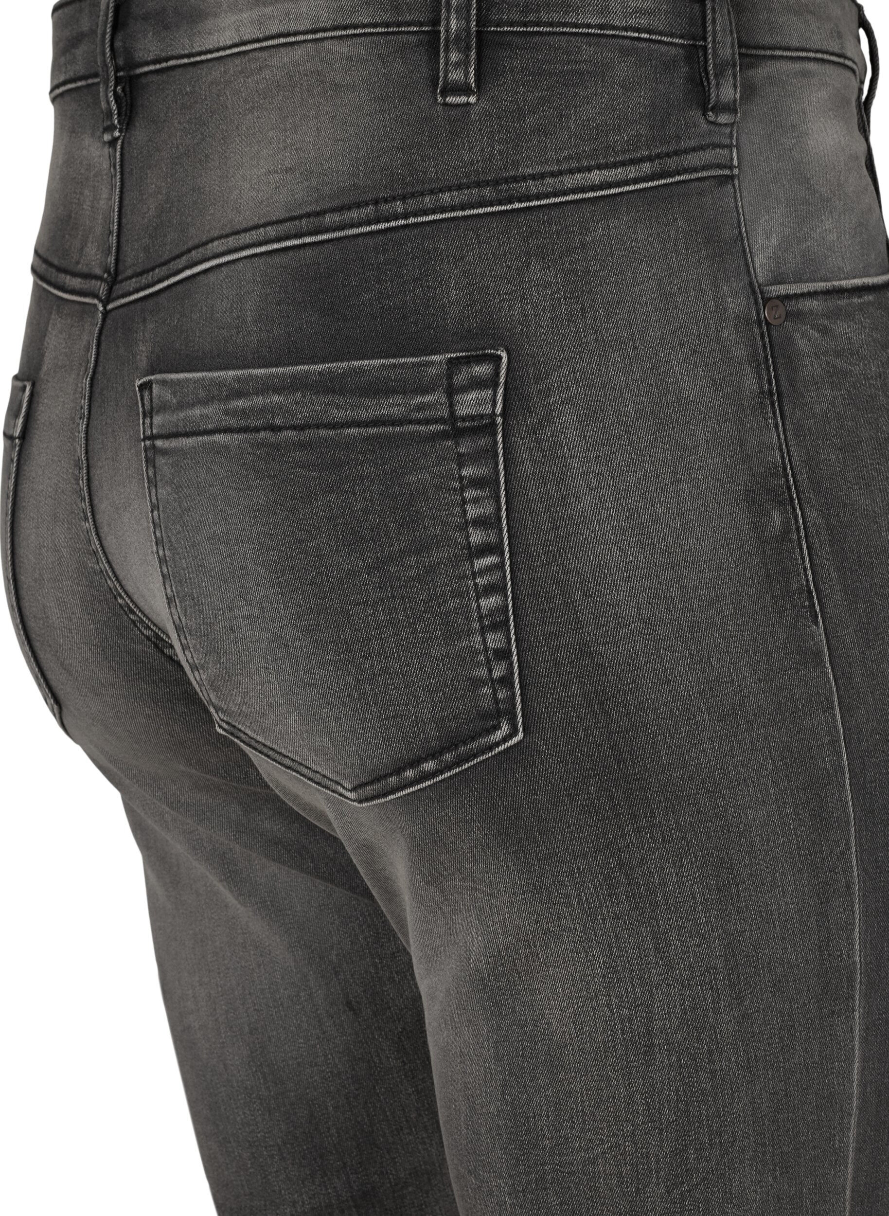 Zizzi Slim fit Emily jeans med normal midje, Gr&aring;, Packshot image number 3