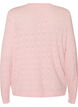 Strikket cardigan med hjerte hullbroderi, Rosa, Packshot image number 1
