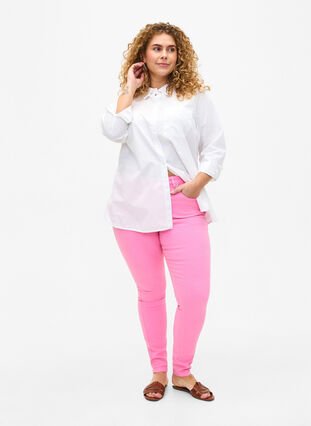 Amy jeans med høy midje og supersmal passform, Rosebloom, Model image number 0