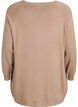 Strikkebluse med knapper i sidene, Beige, Packshot image number 1