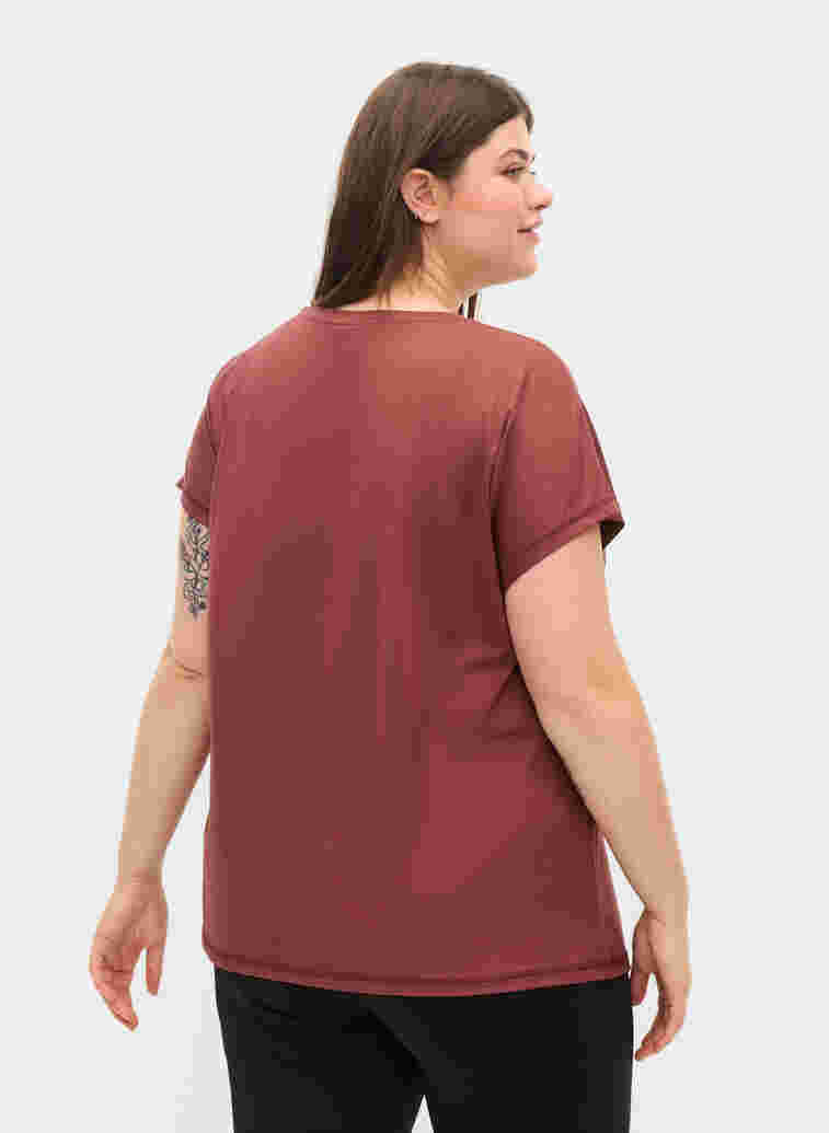 Ensfarget t-skjorte til trening, Sable, Model