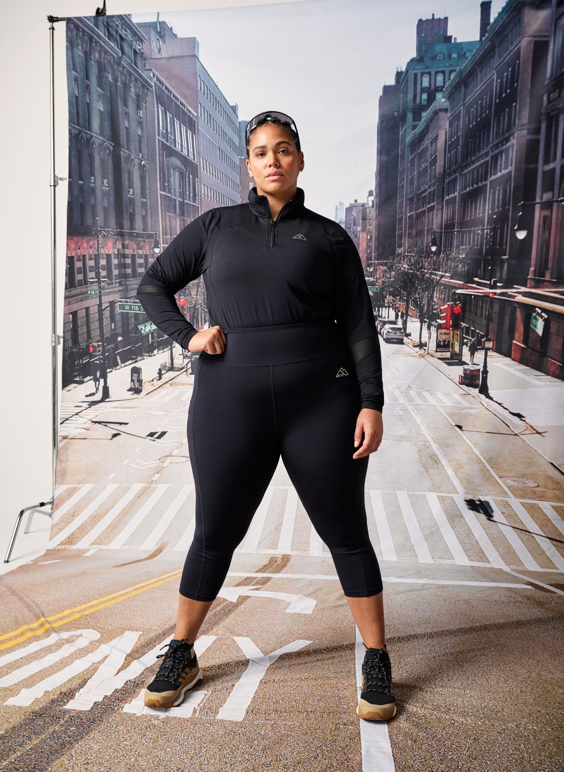 Zizzi 3/4-treningstights med lommer, Black, Image image number 0