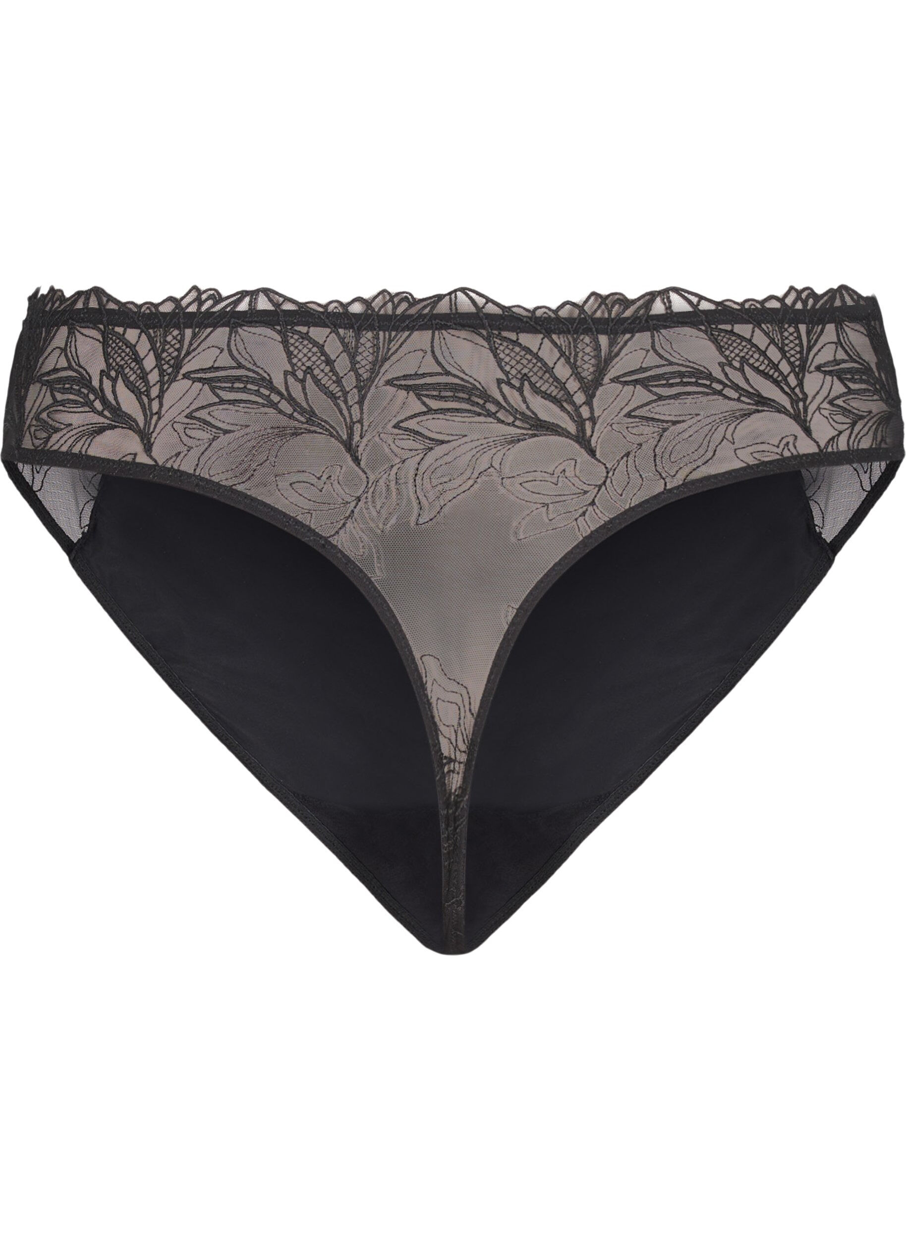 ZizziMikrofiberstring med blonde, Svart, Packshot image number 1