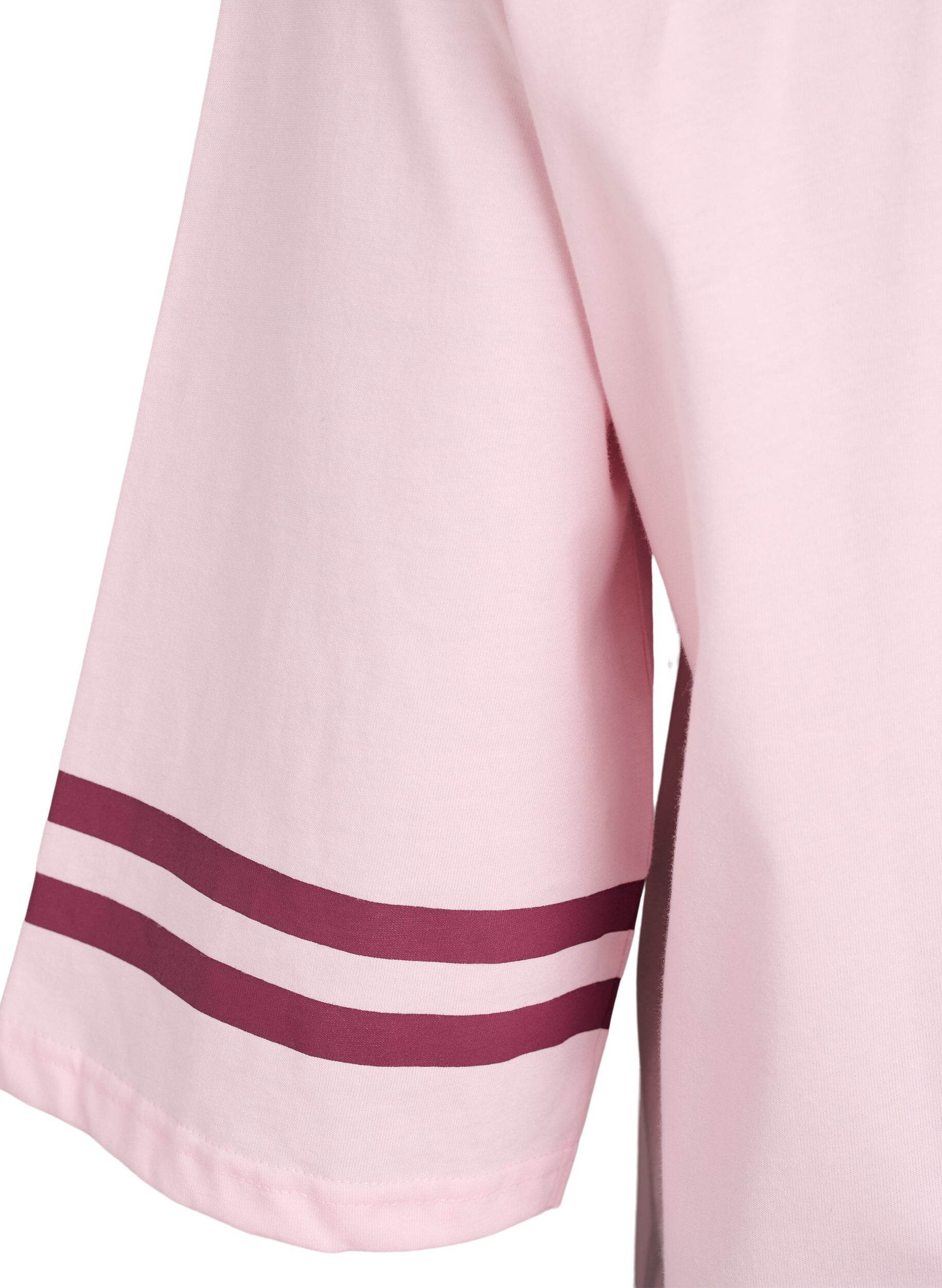 Zizzi Oversized college T-skjorte med 3/4 ermer, Rosa, Packshot image number 3