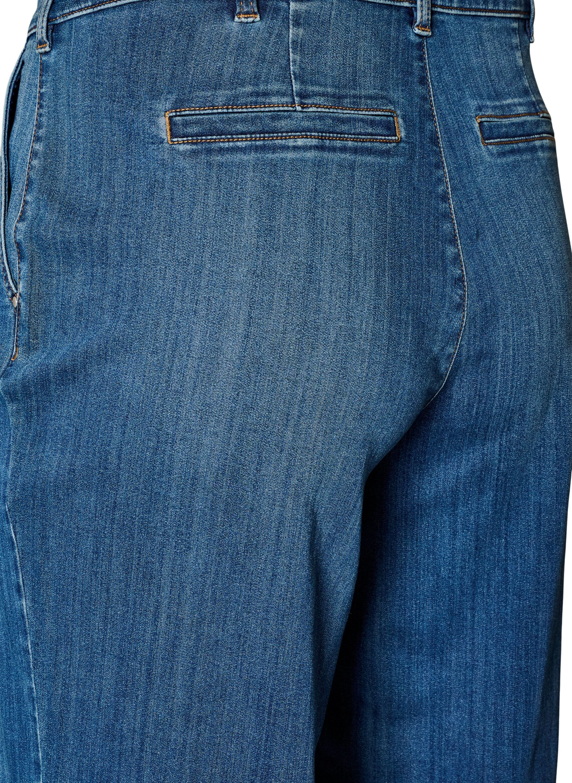 ZizziWide fit Myra jeans med h&oslash;y midje, Bl&aring;, Packshot image number 3