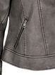 Jakke i kunstskinn med slitt look, Dark Grey Wash, Packshot image number 3