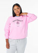 Sweatshirt med teksttrykk, Rosa, Model image number 0