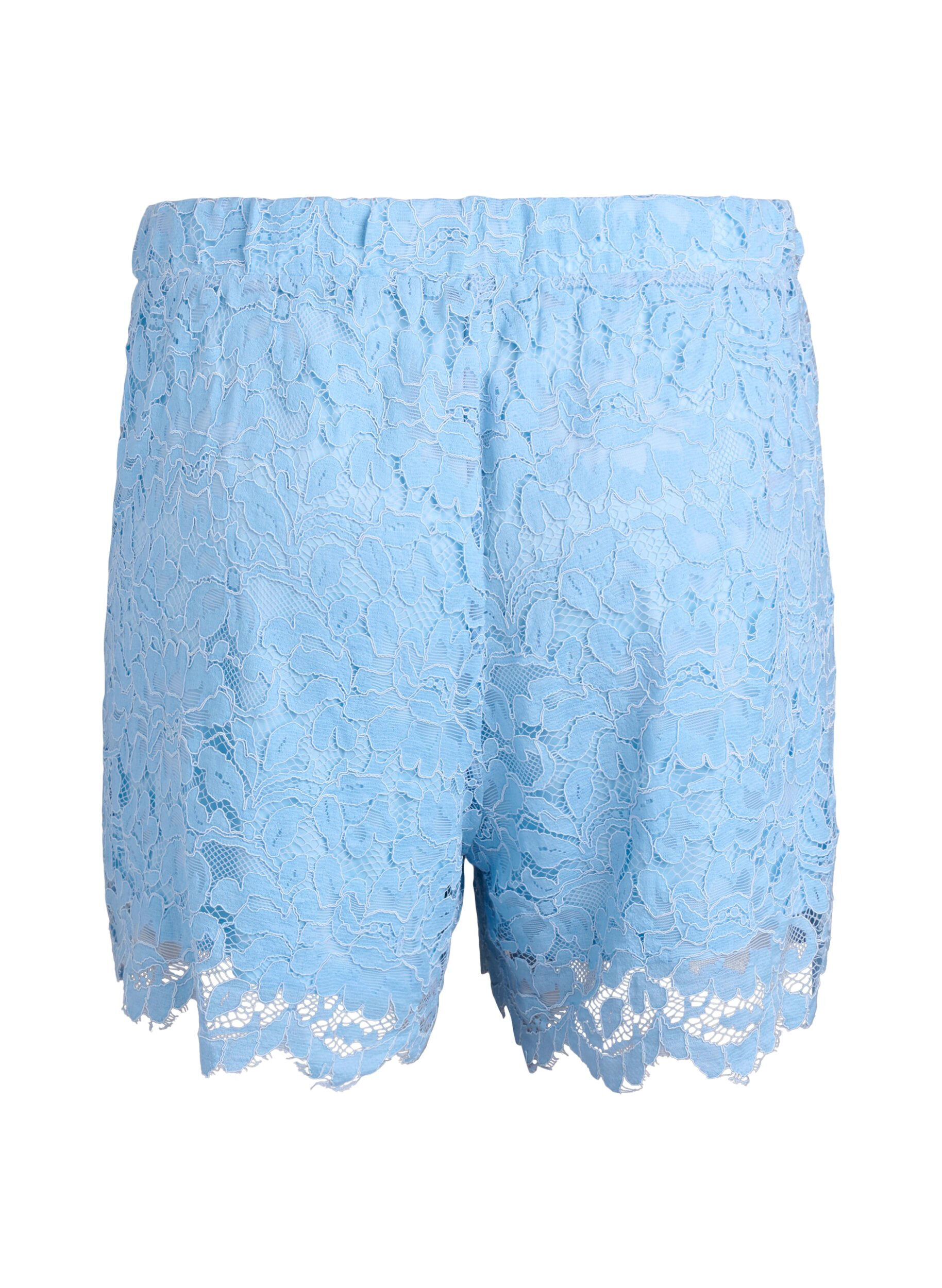Zizzi Blonder shorts med h&oslash;y midje og lommer, Bl&aring;, Packshot image number 1