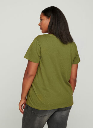 T-skjorte med v-hals, Green, Model image number 1