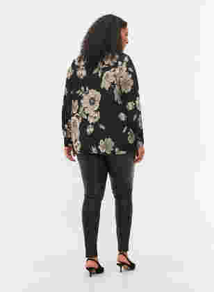 Coated leggings, Black, Model